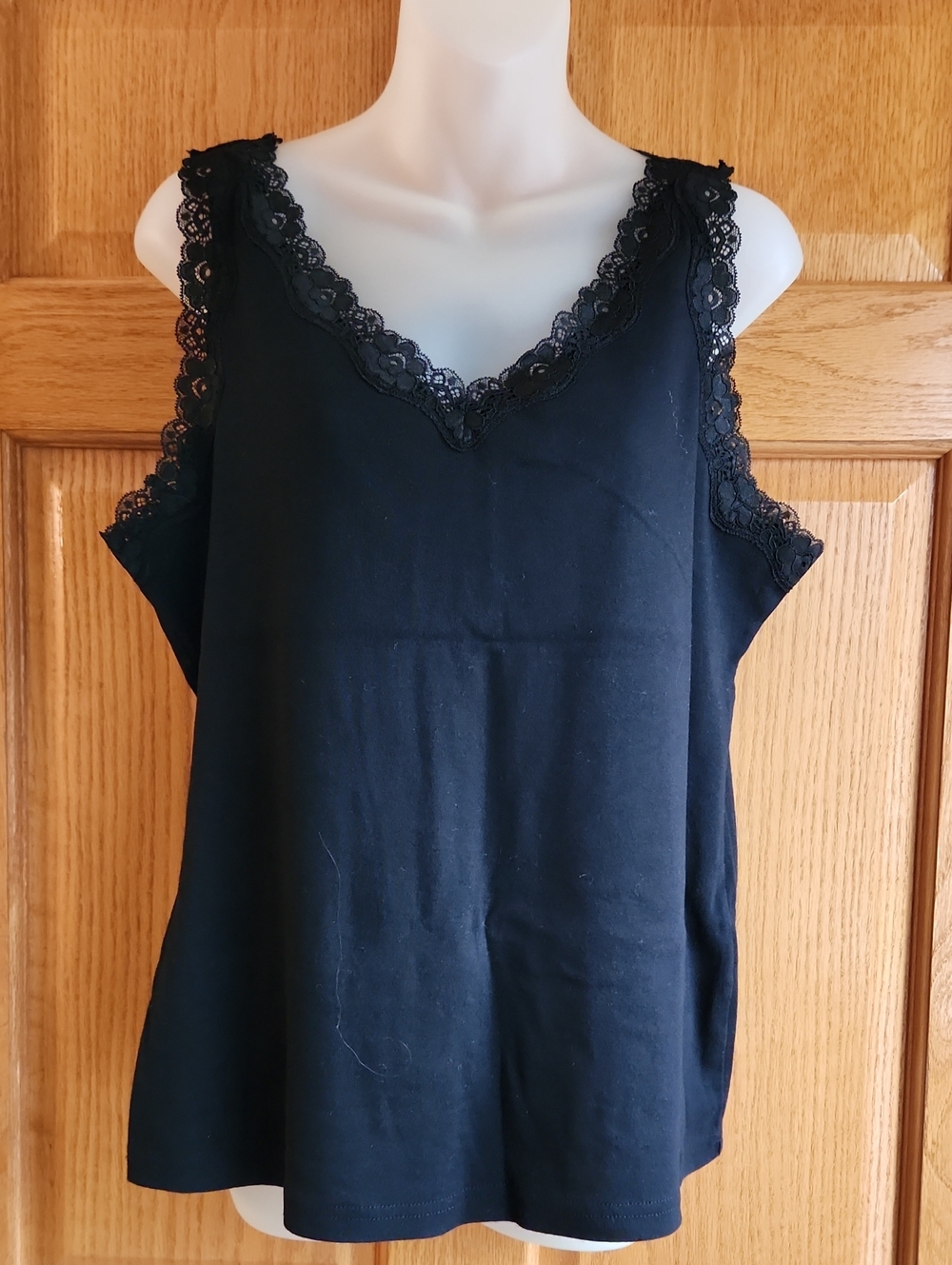 Karen Scott Lace Trim Tank Top